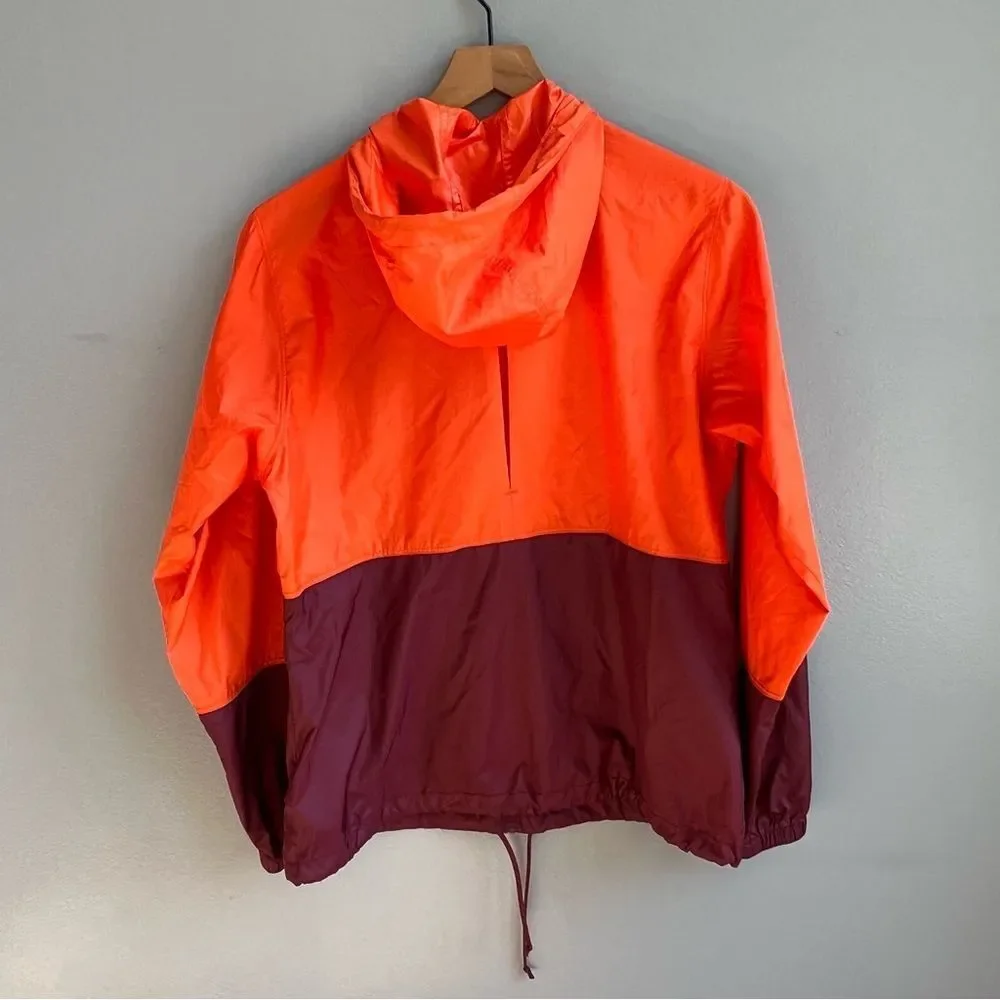 Columbia Virginia Tech VT Orange and Maroon Windbreaker Zip Up Jacket Medium